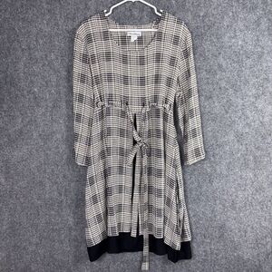 Ultra Dress New York Dress Womens Size 14 Black Plaid Vintage Preppy Academia
